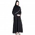 Nidha abaya- Black flared with bead work Nidha abaya- Black flared with bead work